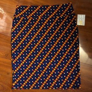 Lularoe Multicolor Geometric Cassie Pencil Stretch Skirt Small Lula Roe 3X